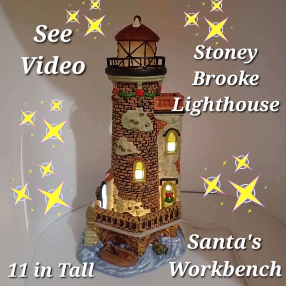 🎅 Vintage Santa's Workbench Stoney Brooke Lighthouse